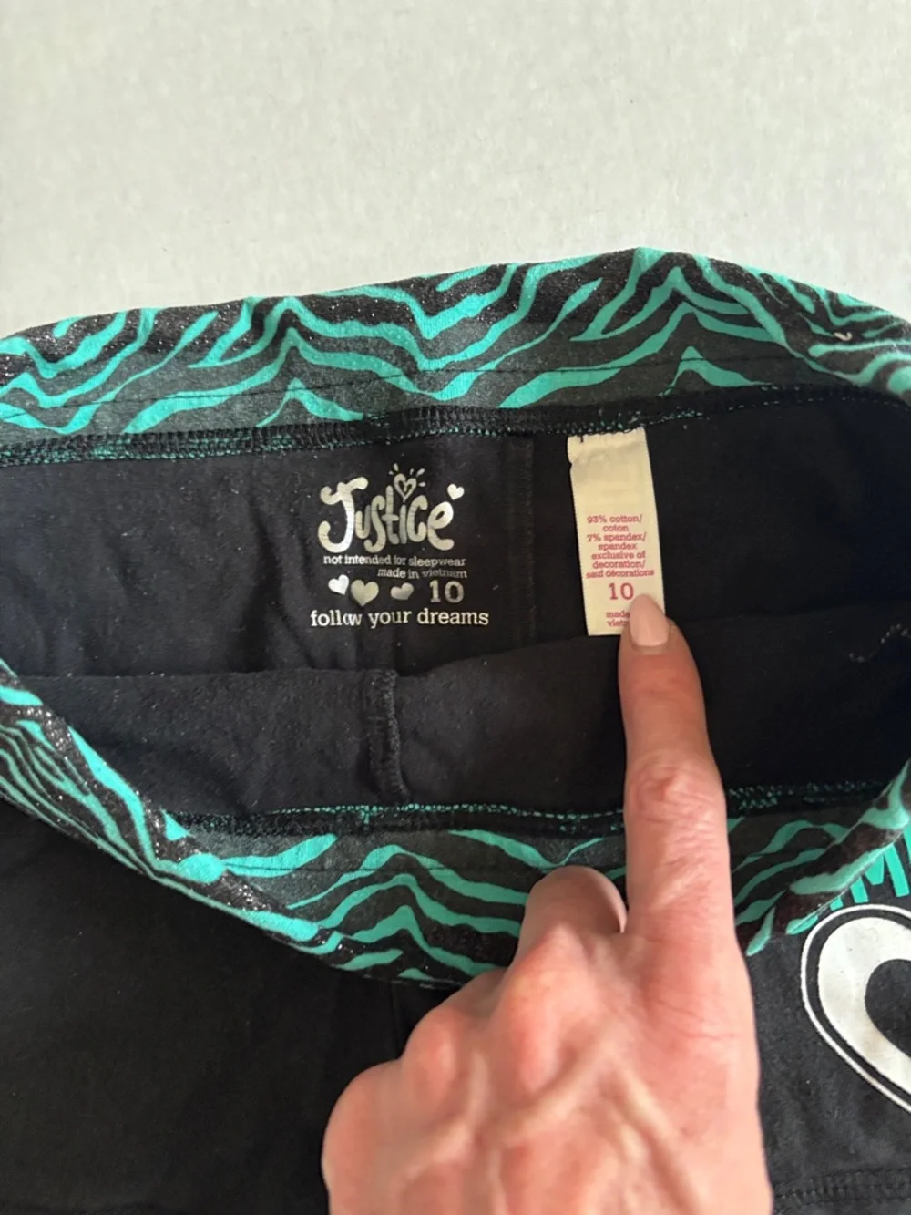 Justice Gymnast shorts and track pants Girls sz 10